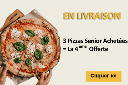 3 PIZZAS SENIOR ACHETEES = LA 4EME OFFERTE